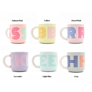 Letter Pattern Pastel Mugs