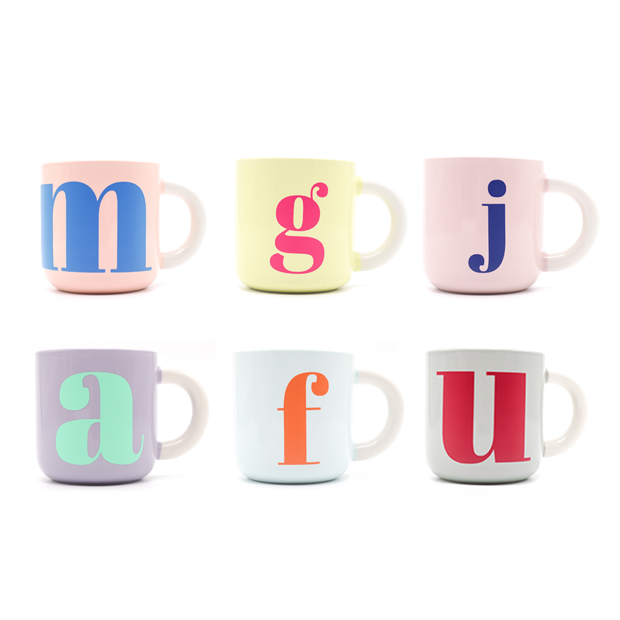 Single Letter Coffee Pastel Mugs